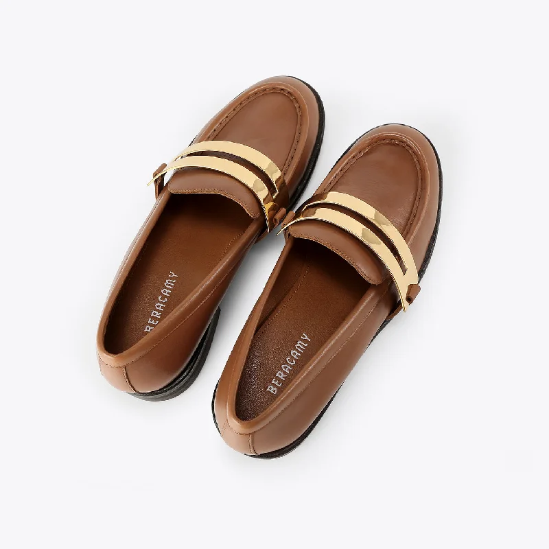 Mocassin Classique et Gourmette - Caramel