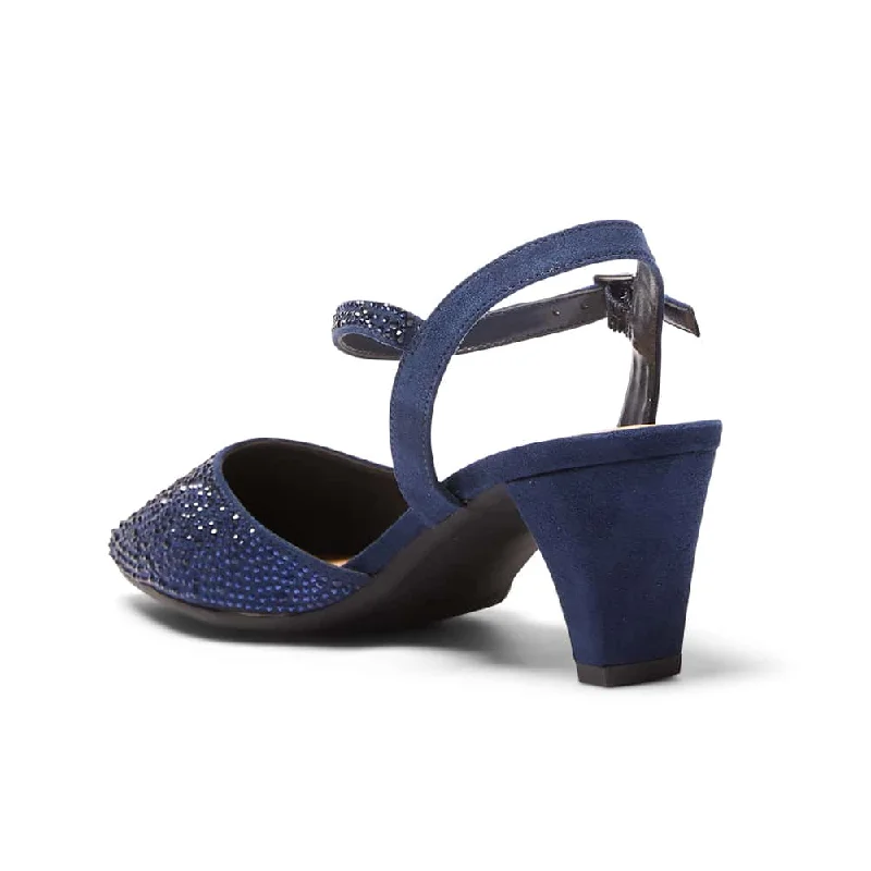 Adelle Heel in Navy Sparkle