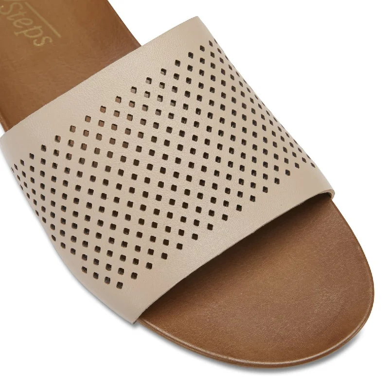 Aztec Slide in Nude Leather