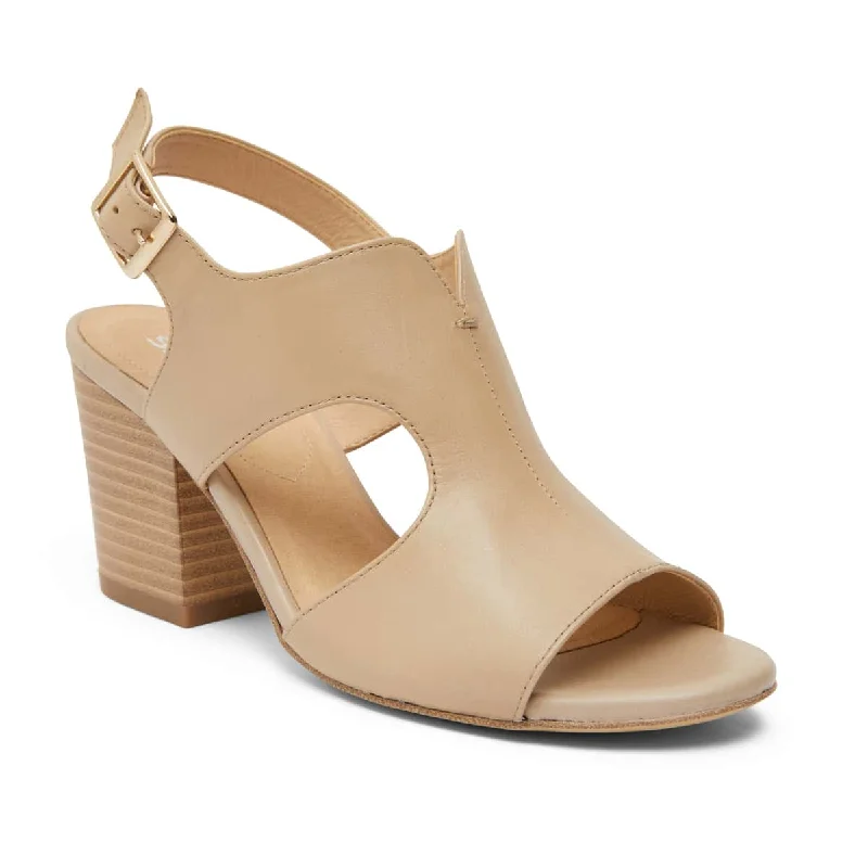 Blaze Heel in Nude Leather