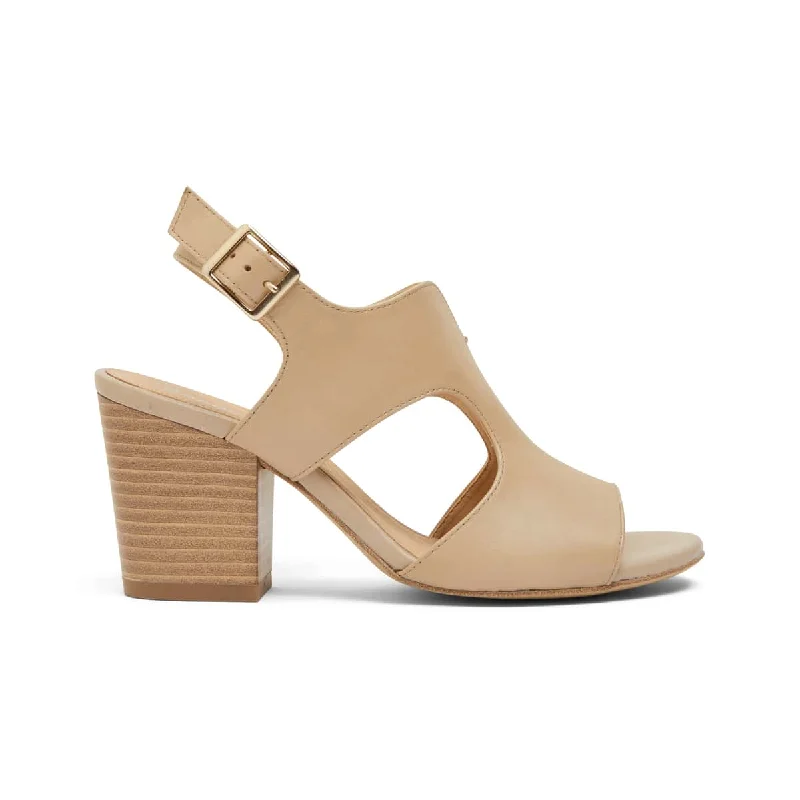 Blaze Heel in Nude Leather