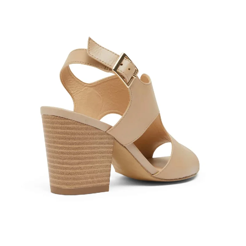 Blaze Heel in Nude Leather