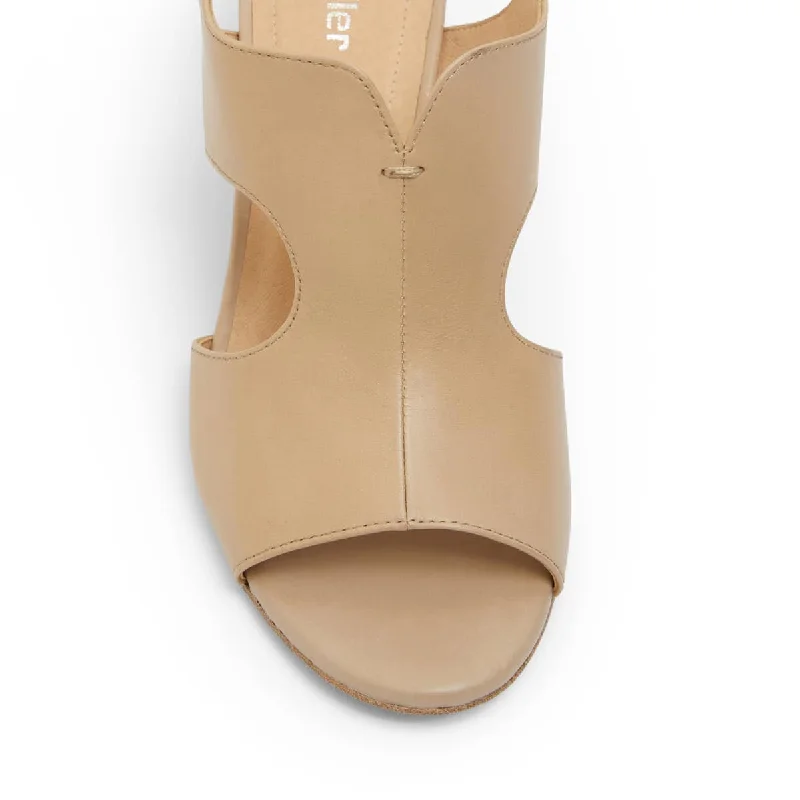 Blaze Heel in Nude Leather