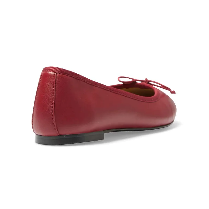 Fonteyn Flat in Red Leather