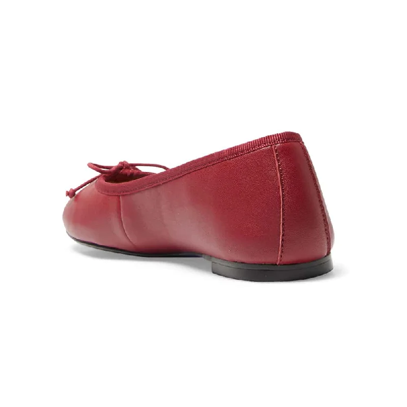 Fonteyn Flat in Red Leather