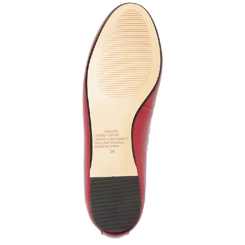 Fonteyn Flat in Red Leather