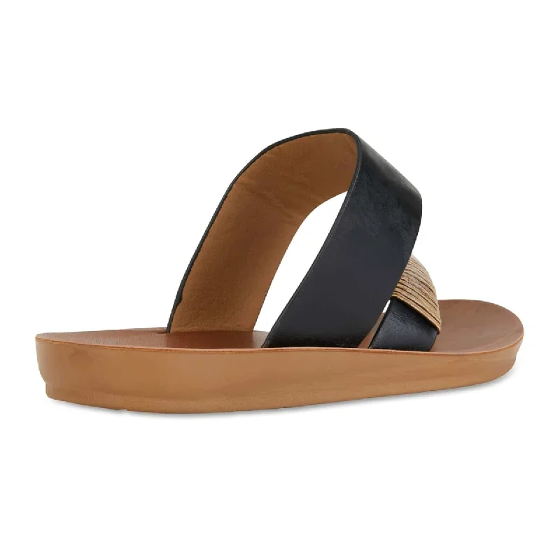 Gidget Sandal in Black Smooth