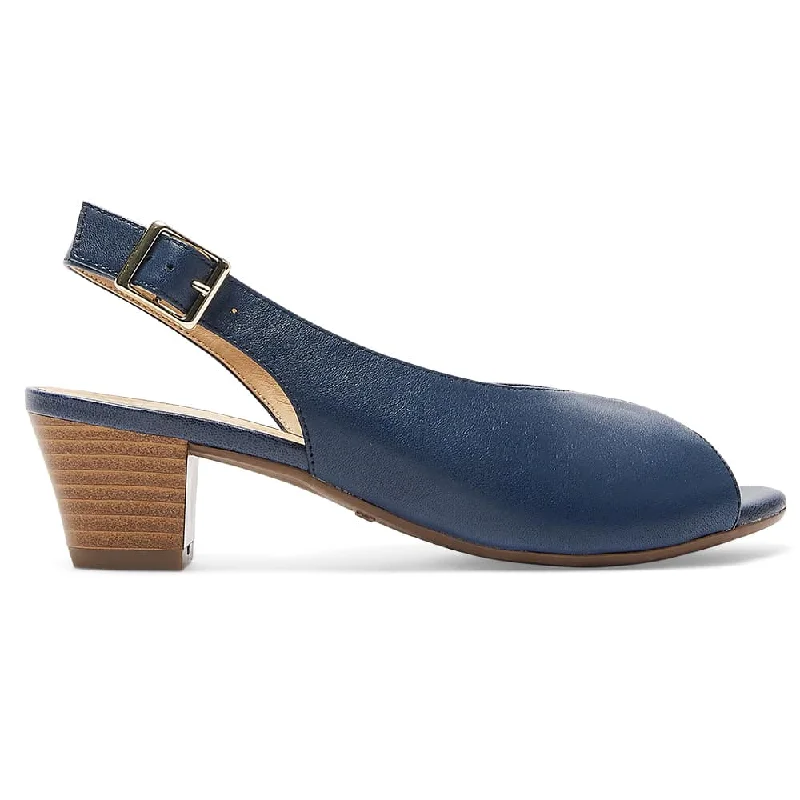 Hilda Heel in Navy Leather