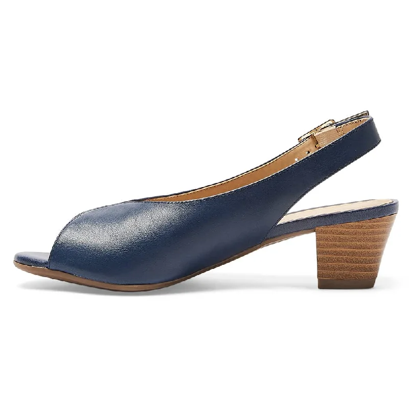 Hilda Heel in Navy Leather