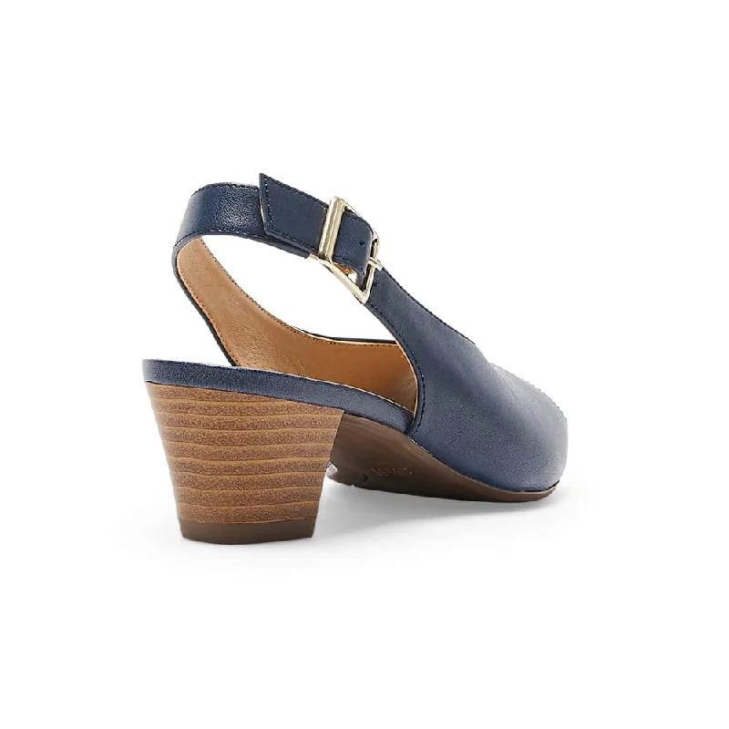 Hilda Heel in Navy Leather