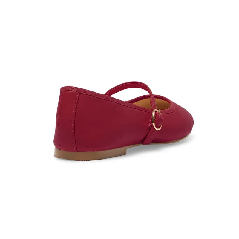 Molly Flat in Red Leather