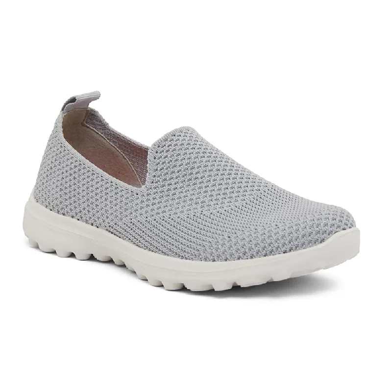 Peak Sneaker in Light Grey Stretch