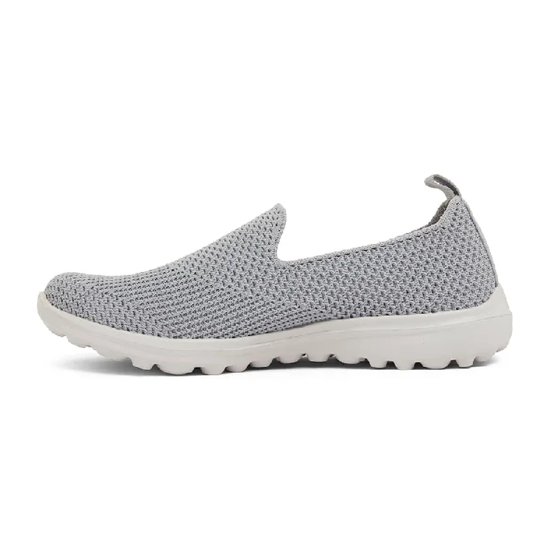 Peak Sneaker in Light Grey Stretch