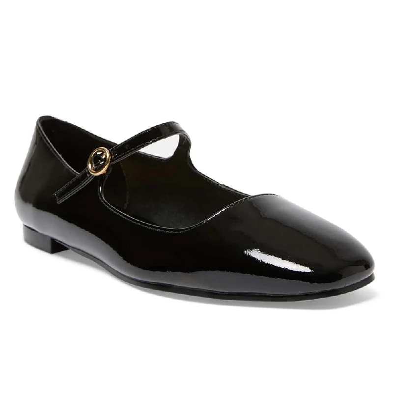 Tottie Flat in Black Patent