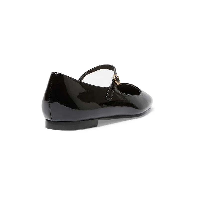 Tottie Flat in Black Patent