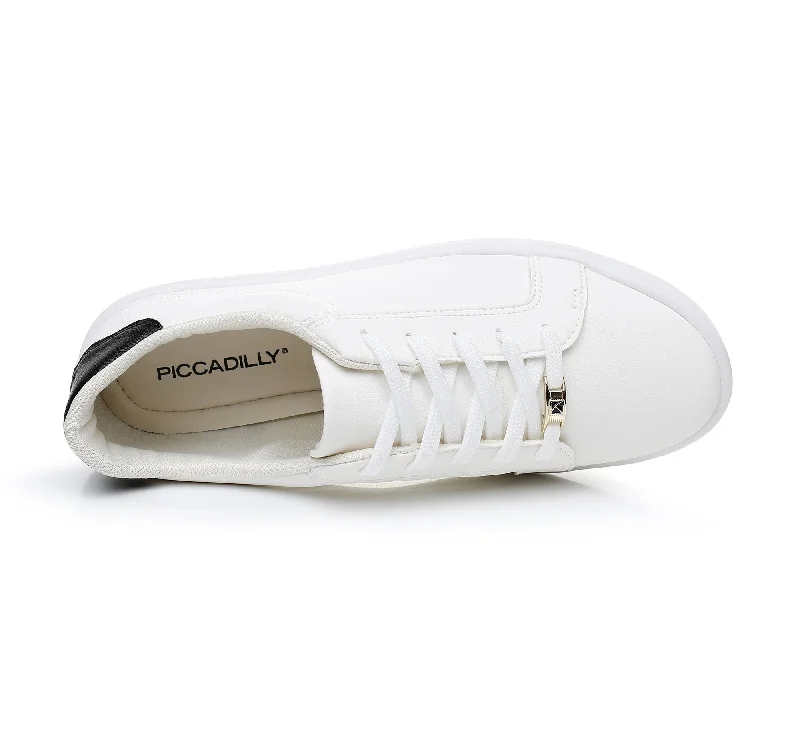 Light-as-Air Tennis Lace-Ups - White & Black (851.003)