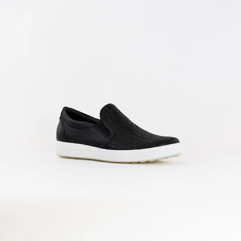 Ecco Soft 7 Woven Slip-on 2.0 (Women's) - Black