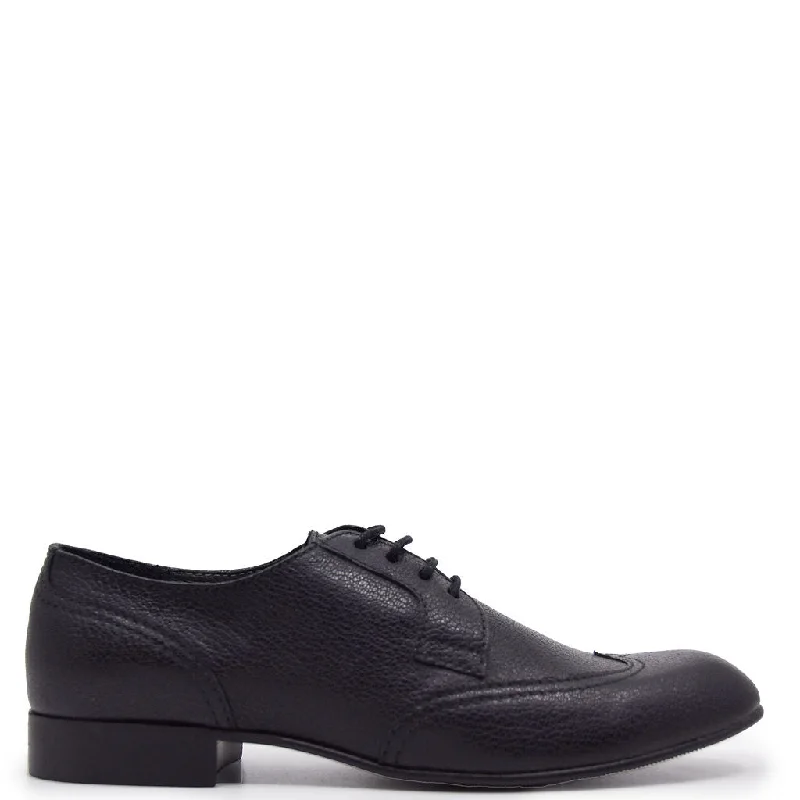 Beberlis Black Leather Wingtip Dress Shoe