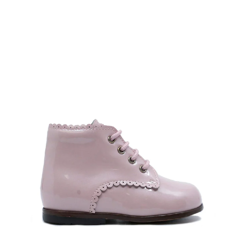 Beberlis Rose Scalloped Patent Baby Bootie