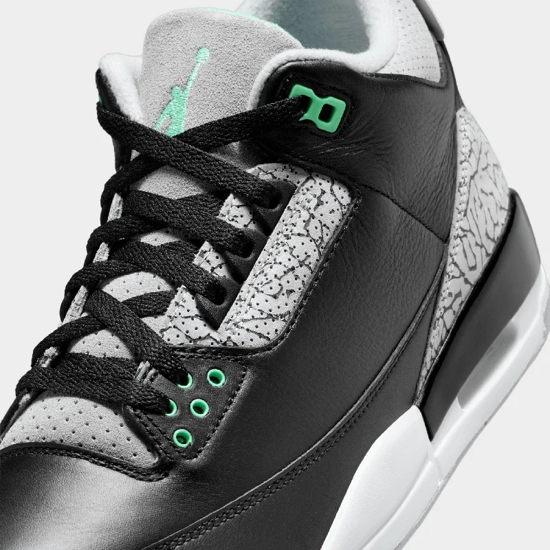 Jordan 3 Retro Black / Green Glow - Wolf Grey