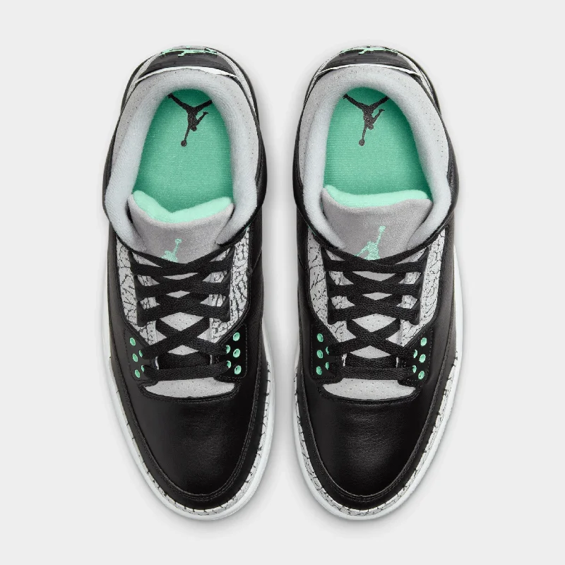 Jordan 3 Retro Black / Green Glow - Wolf Grey