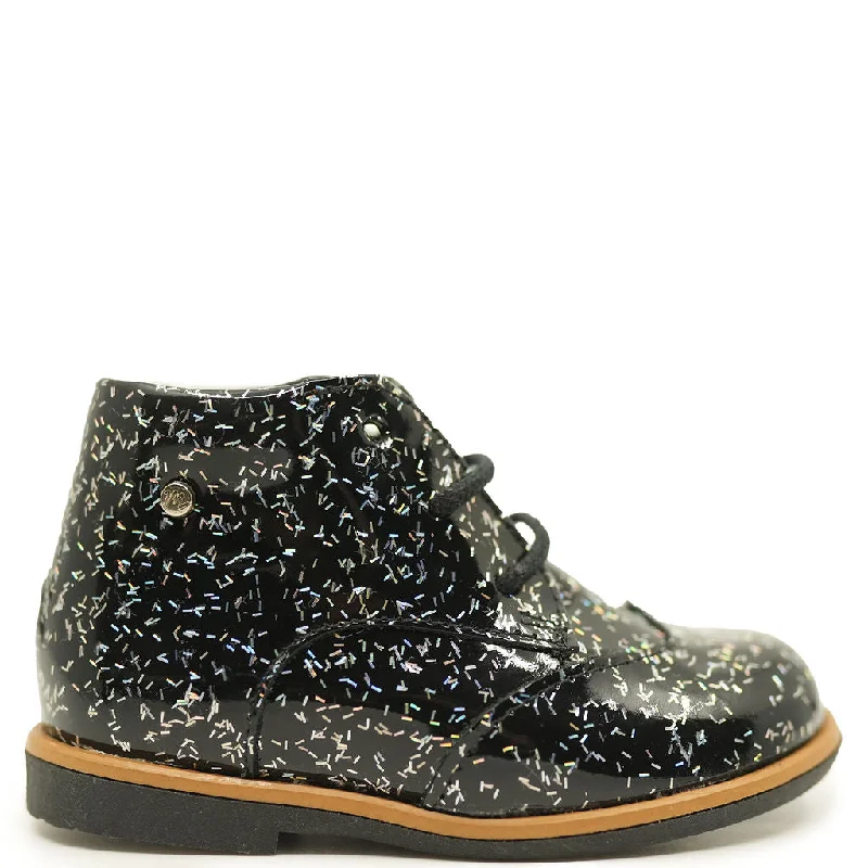 Manuela Black and Silver Sticks Baby Bootie