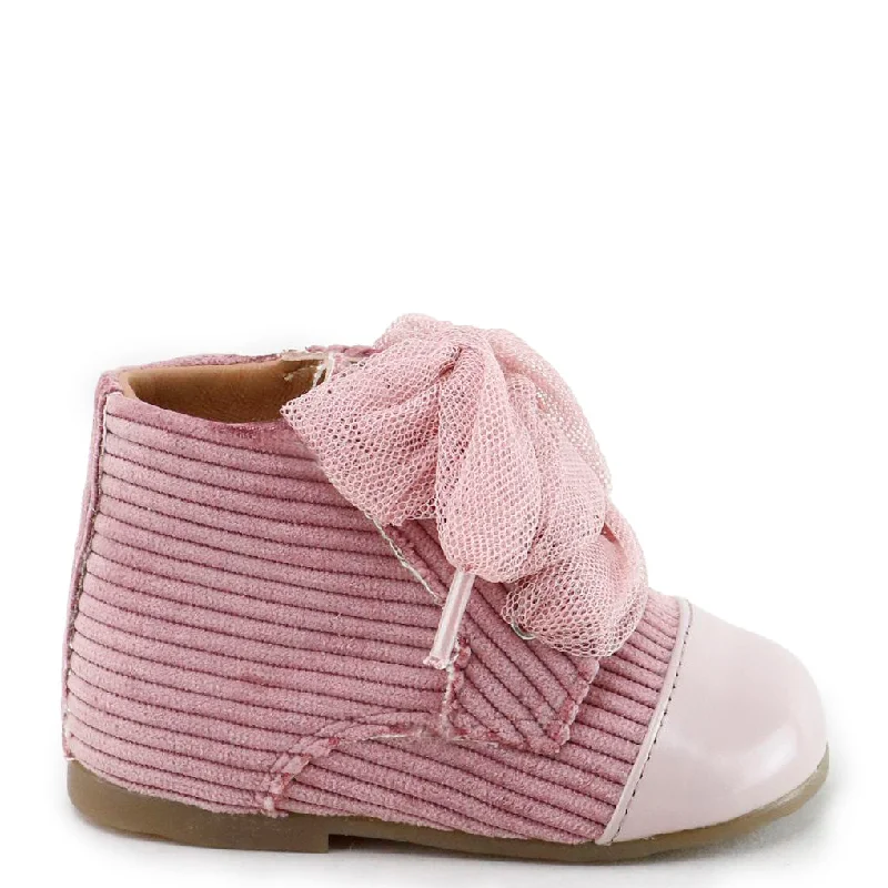 Papanatas Pink Corduroy Cap Baby Bootie