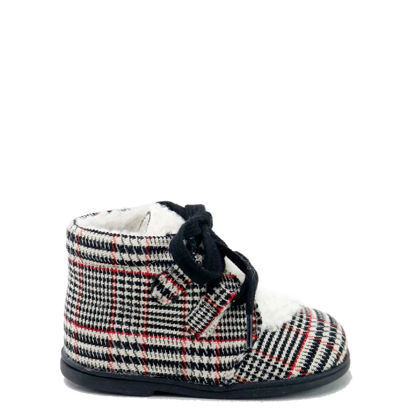 Papanatas Plaid Fur Baby Bootie