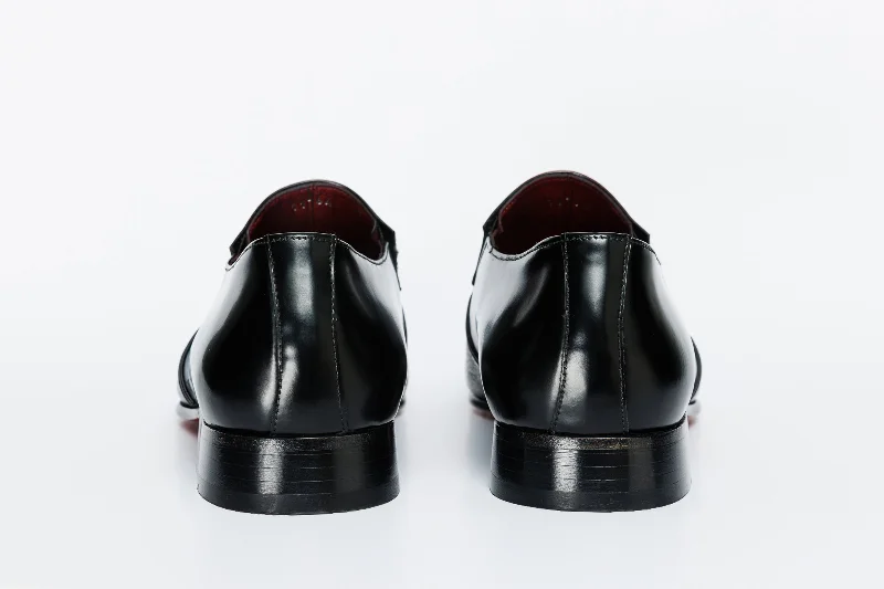 The Everest Black Leather Cap Toe Dress Loafer Men Shoe