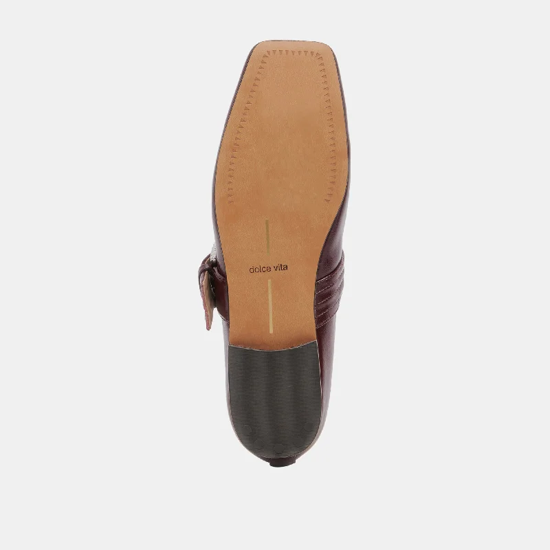 ARORA BALLET FLATS BURGUNDY CRINKLE PATENT