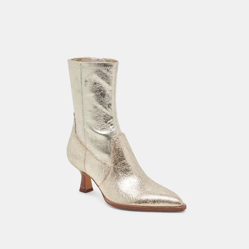 ARYA BOOTS LIGHT GOLD DISTRESSED LEATHER