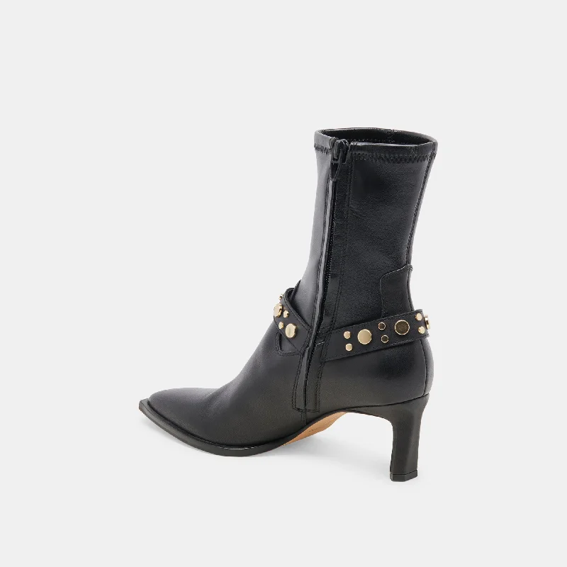 ARYA STUD BOOTS BLACK LEATHER