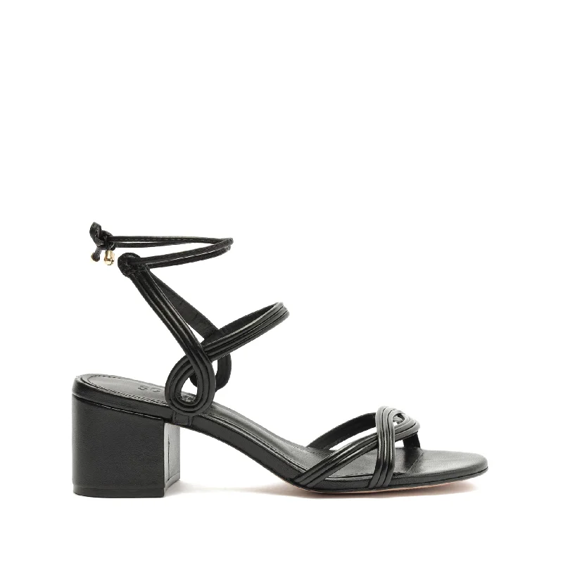 Brynn Mid Block Leather Sandal