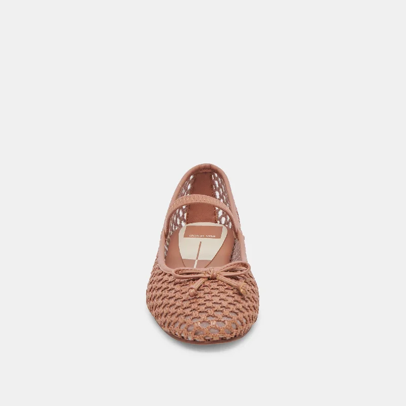 CARIN RAFFIA BALLET FLATS CIDER RAFFIA