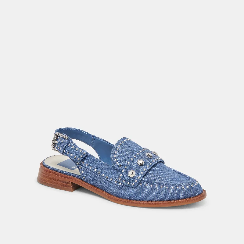 HARDI STUD LOAFERS BLUE DENIM