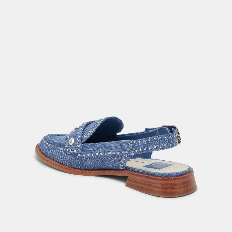 HARDI STUD LOAFERS BLUE DENIM