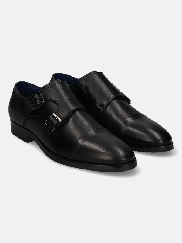 bugatti Black Monk Shoes