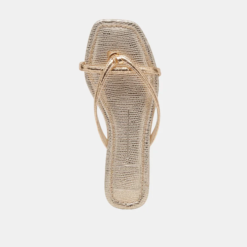 LUCCA SANDALS GOLD DISTRESSED STELLA