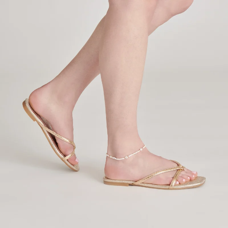 LUCCA SANDALS GOLD DISTRESSED STELLA