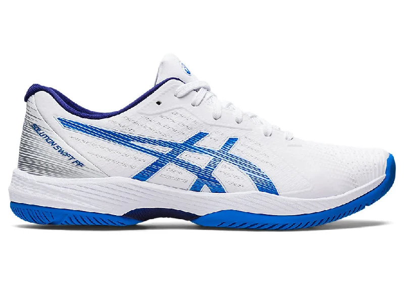 Men's Asics Solution Swift FlyteFoam, White/Electric Blue, 11.5 D Medium