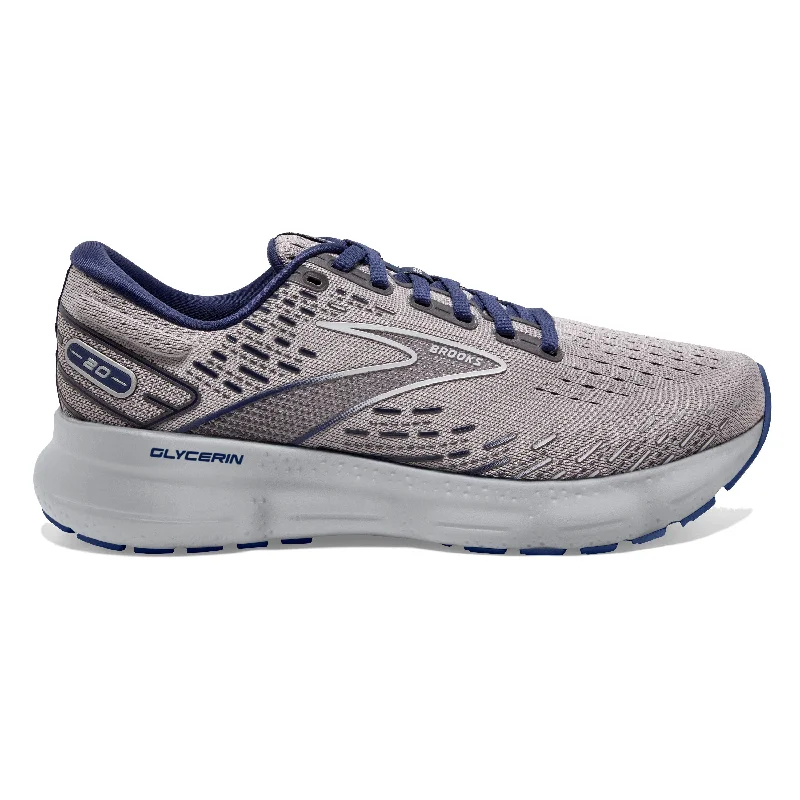 Men's Brooks Glycerin 20, Alloy/Grey/Blue Depths, 7.5 D Medium