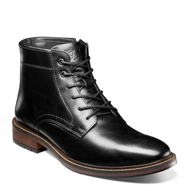 Mens Florsheim, Forge Plain Toe Lace Boot Black Boots