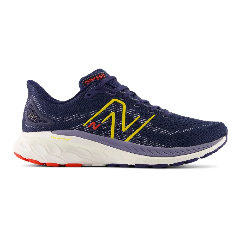 Men's New Balance Fresh Foam X 860v13, NB Navy/Ginger Lemon/Neo Flame, 11 D Medium