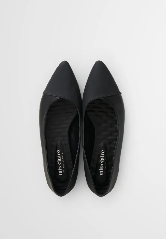 Gabrielle Dual Tone Pointed Flats - Black