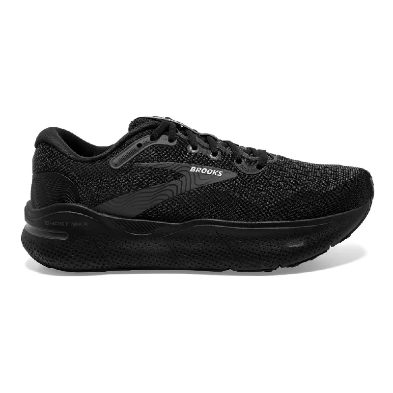 Women's Brooks Ghost Max, Black/Black/Ebony, 6 D Wide