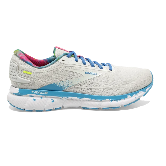 Women's Brooks Trace 2, White/Gray/Alaskan Blue, 10.5 B Medium