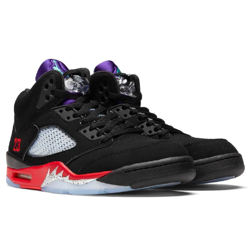 Air Jordan 5 Retro ""Top 3"" - Black/New Emerald/Fire Red/Grape Ice