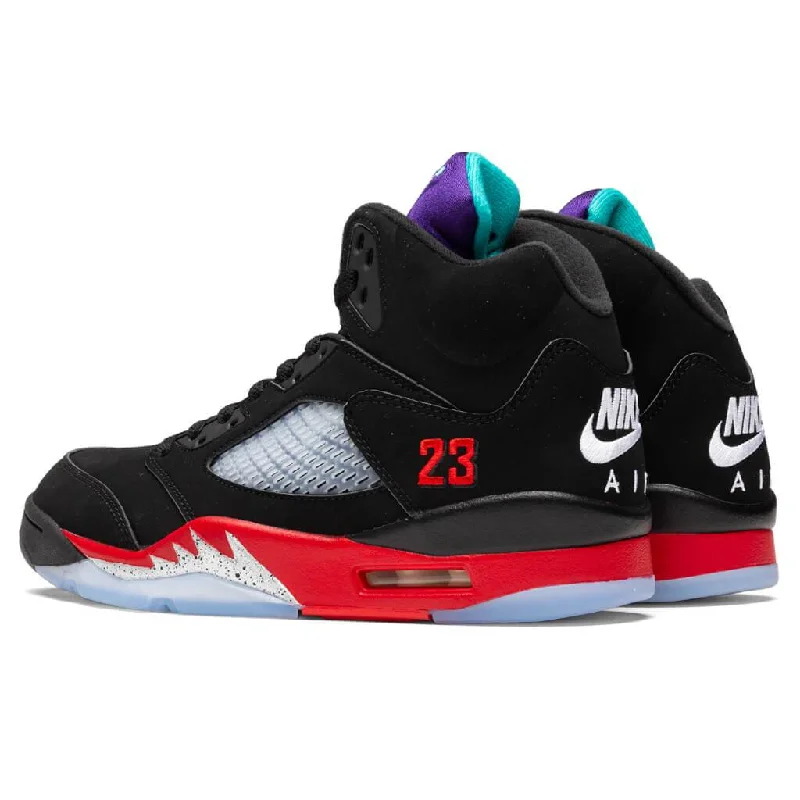 Air Jordan 5 Retro ""Top 3"" - Black/New Emerald/Fire Red/Grape Ice