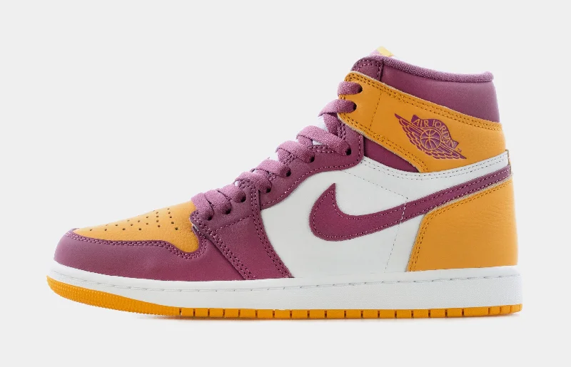 Air Jordan 1 High OG Brotherhood Mens Lifestyle Shoes (University Gold Yellow/Light Bordeaux Pink) Free Shipping