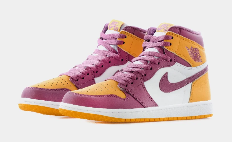 Air Jordan 1 High OG Brotherhood Mens Lifestyle Shoes (University Gold Yellow/Light Bordeaux Pink) Free Shipping